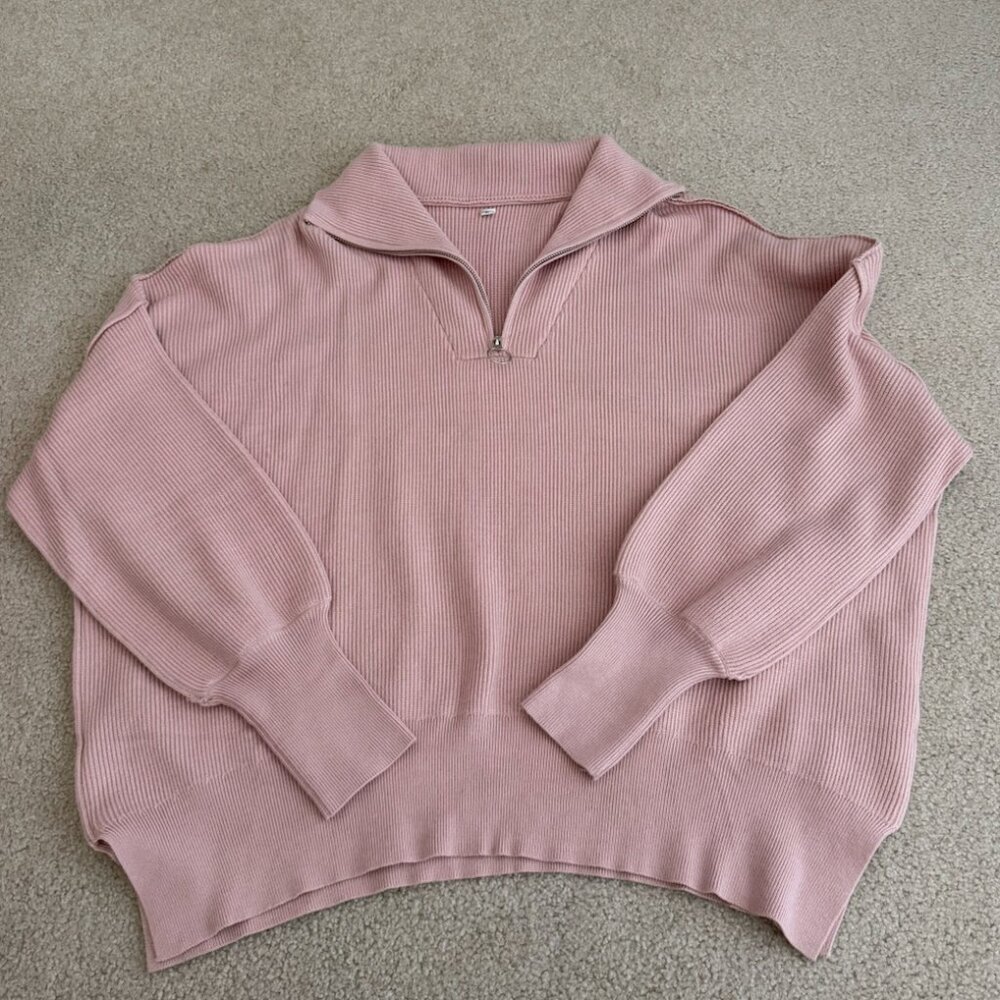 Pink Quarterzip Sweater